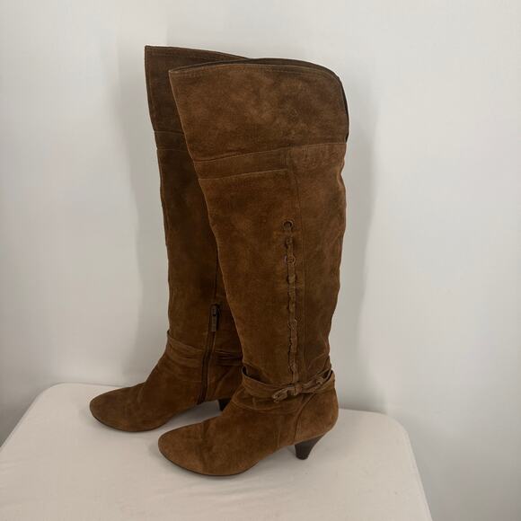 Nine West Brown Leather Suede Adele Knee High Boots Size 8 - Picture 6 of 10